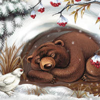 Медведь спящий в берлоге рисунок - 72 фото